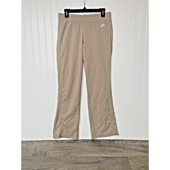 Vintage Nike Sweatpants Women’s Size Medium Beige Casual Pull On, Logo, Neutral - Picture 1 of 6